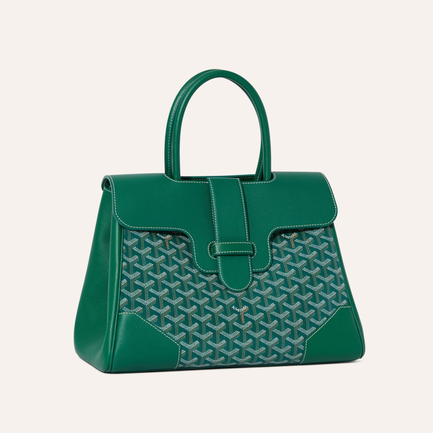 Goyard Saigon Tote Green Goyardine Canvas Palladium Hardware - Image 2